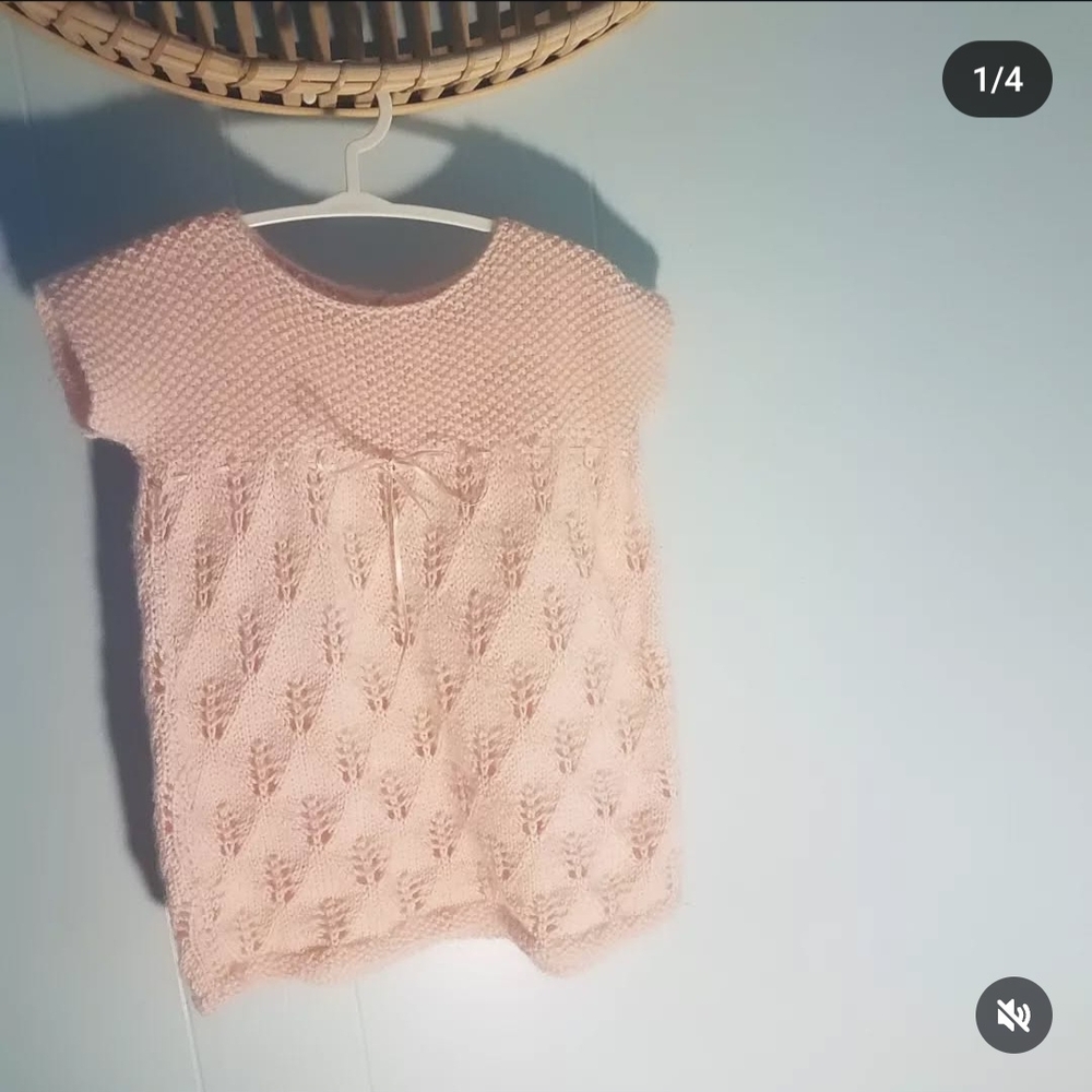 Handmade 🇫🇷 Pink Knitted Kids Dress